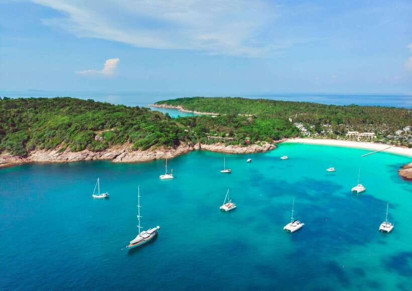 Phuket: Coral Island Catamaran Cruise with Sunset Dinner - Snorkeling before the beach stop