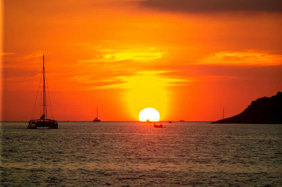 Phuket: Coral Island Day Trip and Sunset Dinner by Catamaran - The catamaran ride to Coral Island