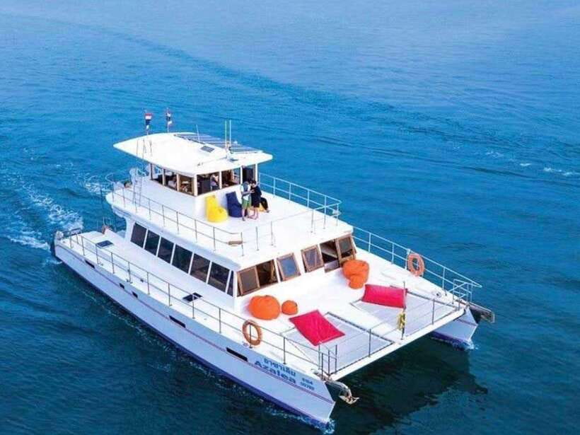 Phuket: Coral Island Snorkeling and Sunset Catamaran Cruise - Sailing out from Chalong Pier