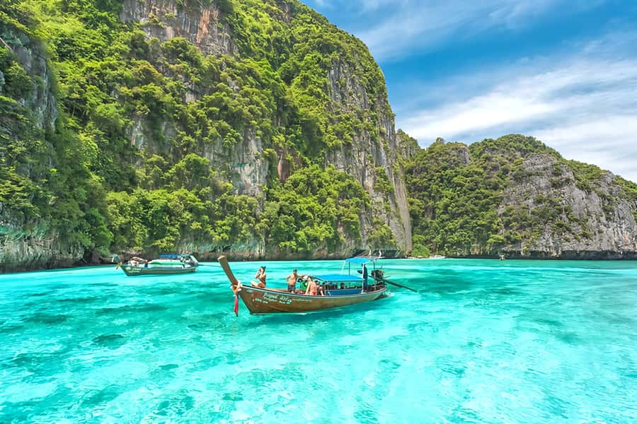 Phuket: Phi Phi, Bamboo & Maithon by Premium Speed Catamaran - Monkey Beach and Viking Cave