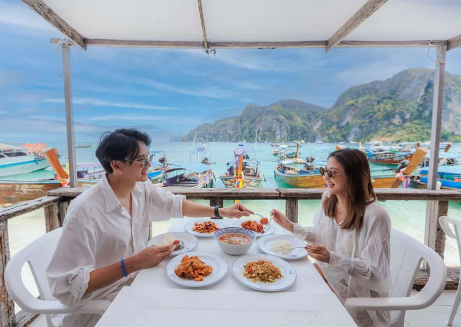 Phuket: Phi Phi Maiton Island Sunset Premium Catamaran Tour - From your hotel to Panwa Pier