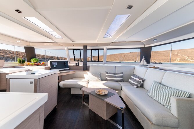 Private 5-Hour Cruise on Brand-New Luxury Catamaran in Mykonos - Kayaks, paddleboards, and snorkeling in Rhenia