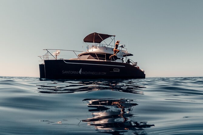 Private Caldera Cruise with Power Catamaran ENJOY incl. Meal & Drinks - From Oia’s old fishing port to the caldera