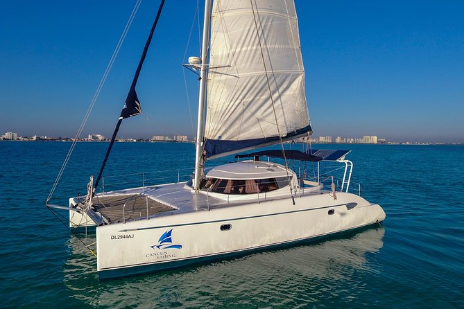 Private Catamaran from Cancun to Isla Mujeres | For up to 30 pepl - Snorkeling at the Underwater Museum and Manchones Reef