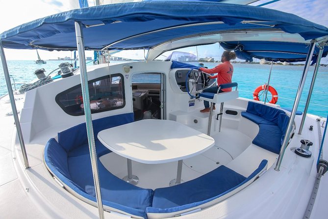 Private Catamaran from Cancun to Isla Mujeres | For up to 30 pp - The spinnaker and the onboard atmosphere