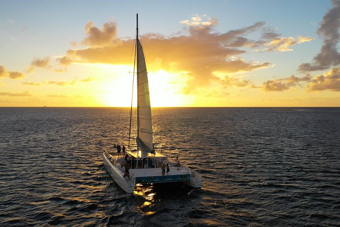 Private Catamaran Sunset Cruise from St Lucia for Up to 15 Guests - Catching the final light