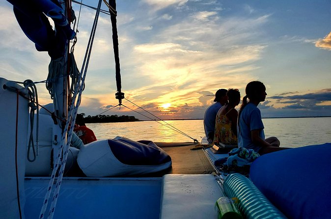 Private Catamaran Sunset Cruise with Dolphin watching - Waiting for a Florida sunset