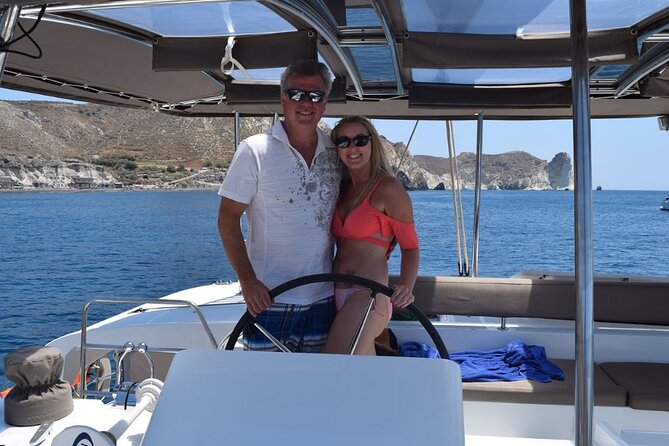 Private Luxury Santorini Catamaran Cruise with Port Pickup - Five hours of views from the catamaran