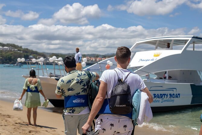 Puerto Plata Catamaran Cruise with Snorkeling, BBQ & Open Bar - Lunch with brochettes, bread, and fruit