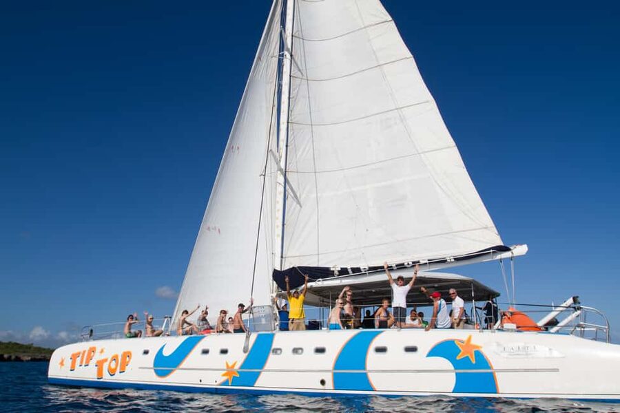 Puerto Plata: Catamaran Snorkeling Trip w/ Buffet & Open Bar - Leaving the shore from Sosúa Bay