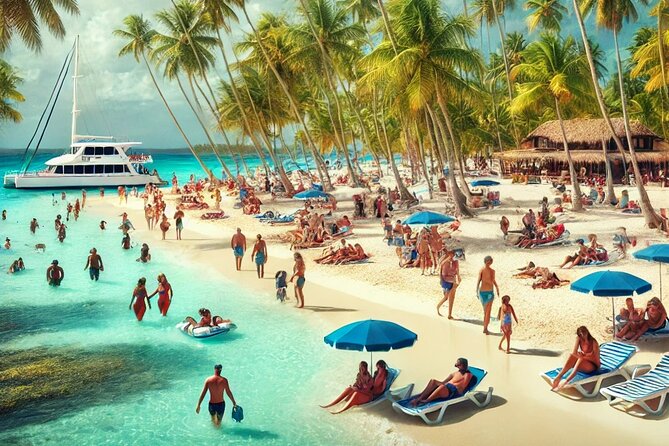 Punta Cana: Saona Island Catamaran Open Bar / Food Hotel Pickup - Saona Island beach time from 10:30 a.m.