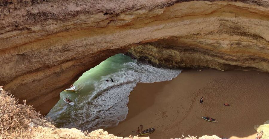 Quarteira: Benagil Cave Guided Catamaran Day Cruise & Drink - Key points at a glance