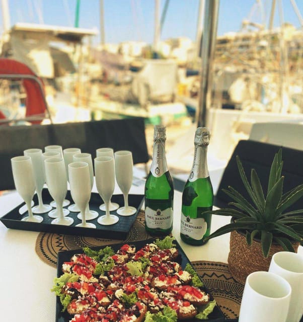 Rethymno: Sunset Catamaran Cruise - Sushi & Open Bar - Geropotamos Beach, swimming, and water activities
