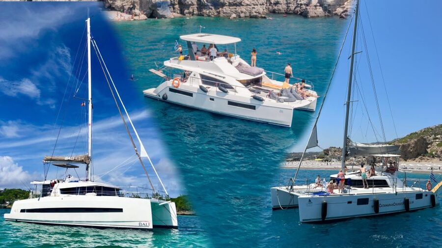 Rhodes: All-Inclusive Catamaran Cruise with Lunch and Drinks - Ladiko Bay, a calmer hour in the water