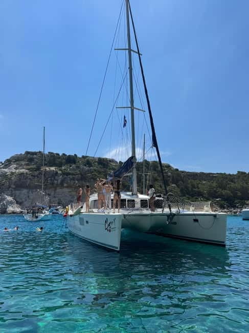 Rhodes: All inclusive Catamaran Escape with Lunch & Drinks - Kallithea Springs for the final swim