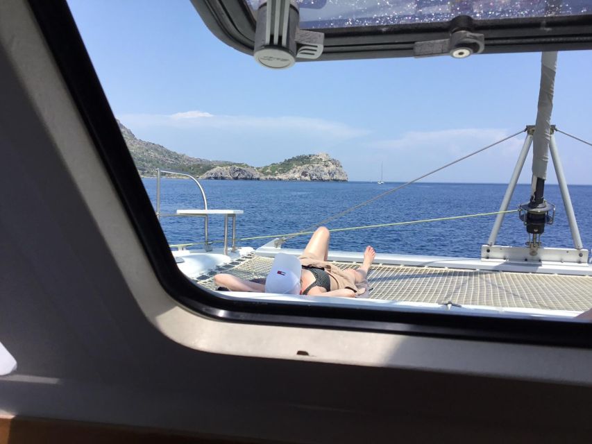 Rhodes: Sailing Catamaran Day Cruise with food and drinks - The first 75 minutes on the catamaran