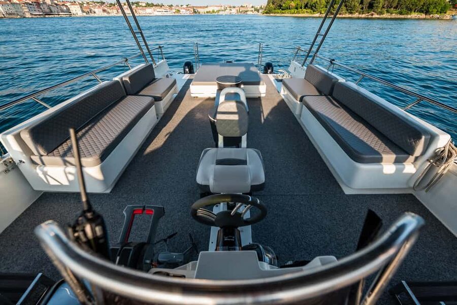 Rovinj: Private tours with catamaran - The deck, the sun, and the SUP boards