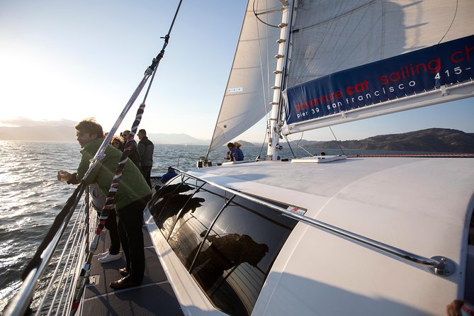 San Francisco Bay Sunset Catamaran Cruise - Alcatraz, the skyline, and the slow change to night