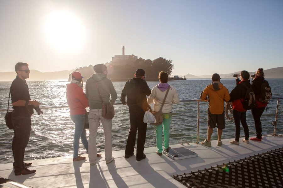 San Francisco Bay Sunset Cruise by Luxury Catamaran - A small catamaran makes the bay feel close