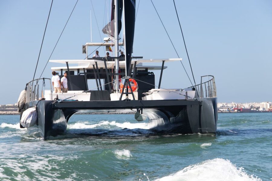 Sancti Petri: Catamaran Cruise with Swim Stop and lunch - The swim stop, slide, and floating mats