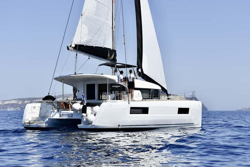 Santorini: All-Inclusive Private Catamaran Experience - From Thera to Vlychada Marina