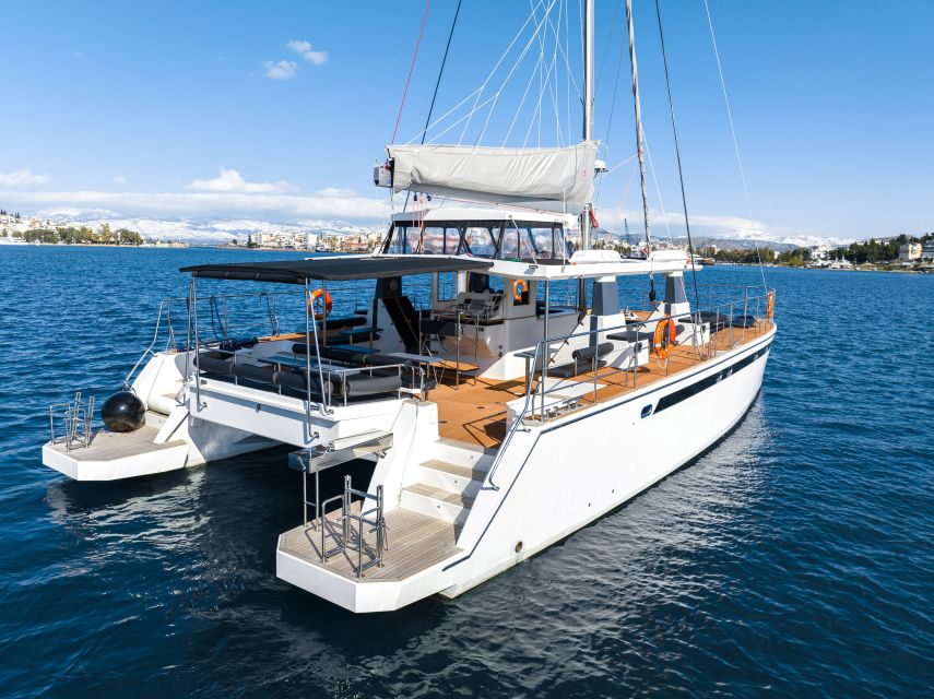 Santorini: Catamaran Caldera Cruise with Meal and Drinks - Red Beach and White Beach From the Water