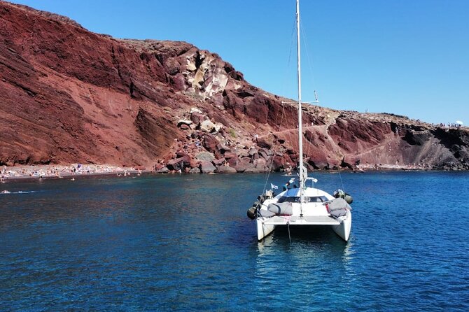 Santorini Catamaran Cruise – 5-Hour Private Sailing Experience - Santorini Volcano up close