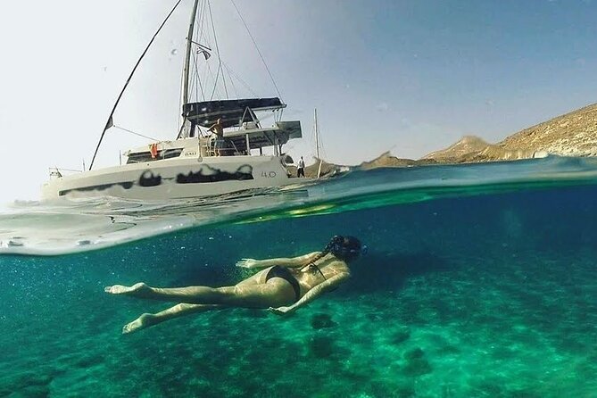 Santorini Catamaran Cruise with Fresh Meal and Open Bar - What to bring and what to expect