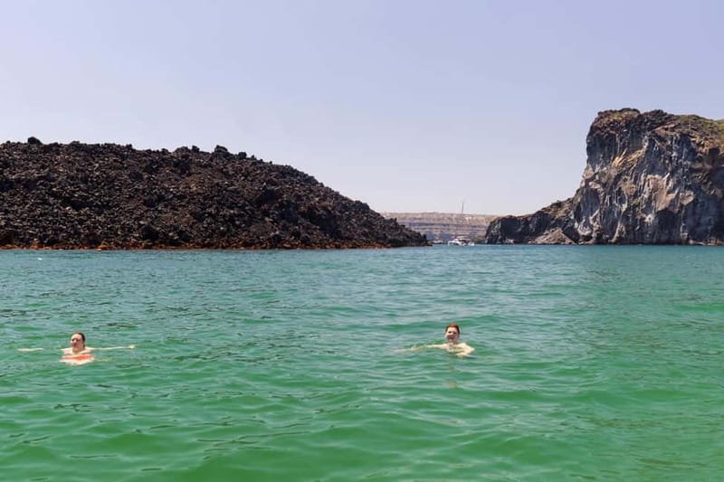 Santorini: Catamaran Cruise with Fresh Meal & Open Bar - The volcanic hot springs: scenic, but not always hot