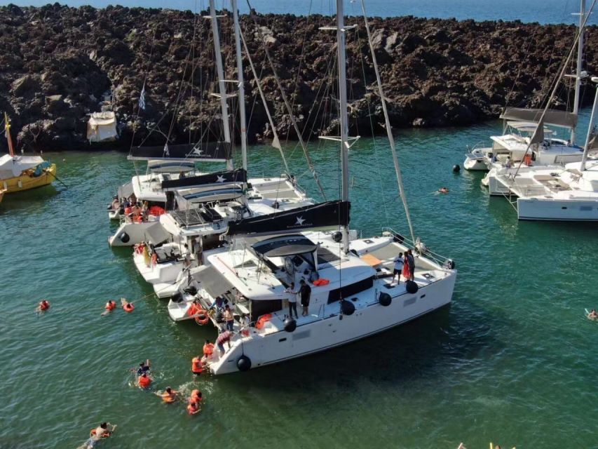 Santorini: Catamaran Cruise with Meal & Open Bar - The hot springs near the volcano