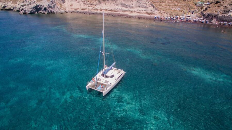 Santorini:Catamaran: private cruise with food & drinks - What the $1,001 price really covers