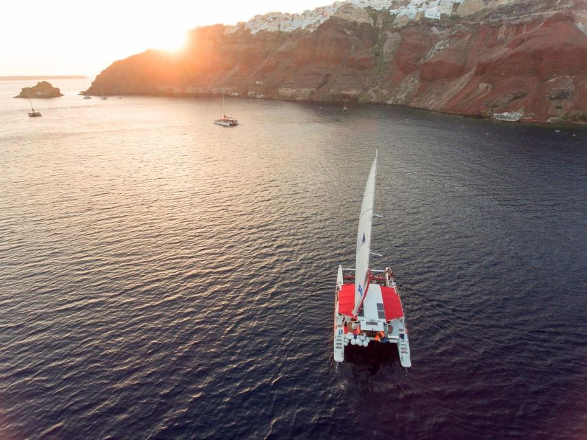 Santorini: Cruise Catamaran with BBQ & Drinks Day or Sunset - How the five hours feel