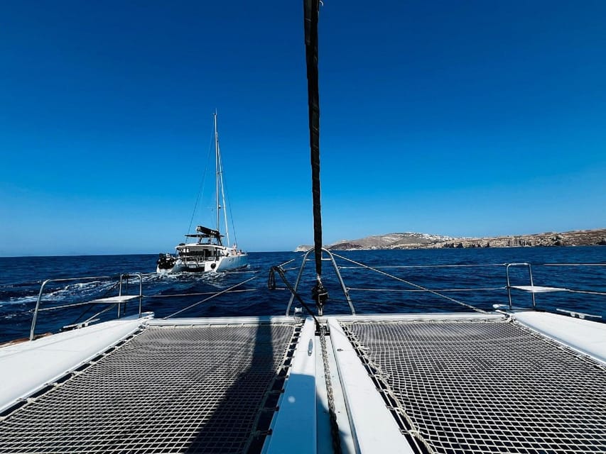 Santorini:Cruises with Catamaran around the Volcanic Island. - What the $106 price includes