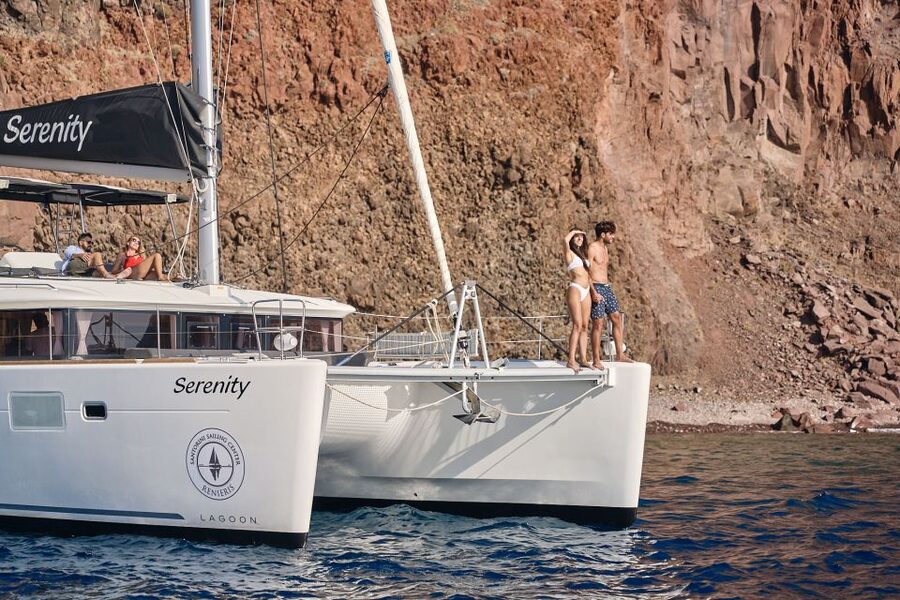Santorini: Day Luxury Catamaran Cruise with Meal & Drinks - What the $159 price really covers