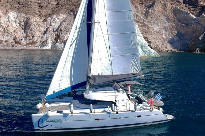 Santorini: Full-Day Catamaran Cruise, with Food|Drinks - Vlychada gives the day a practical start
