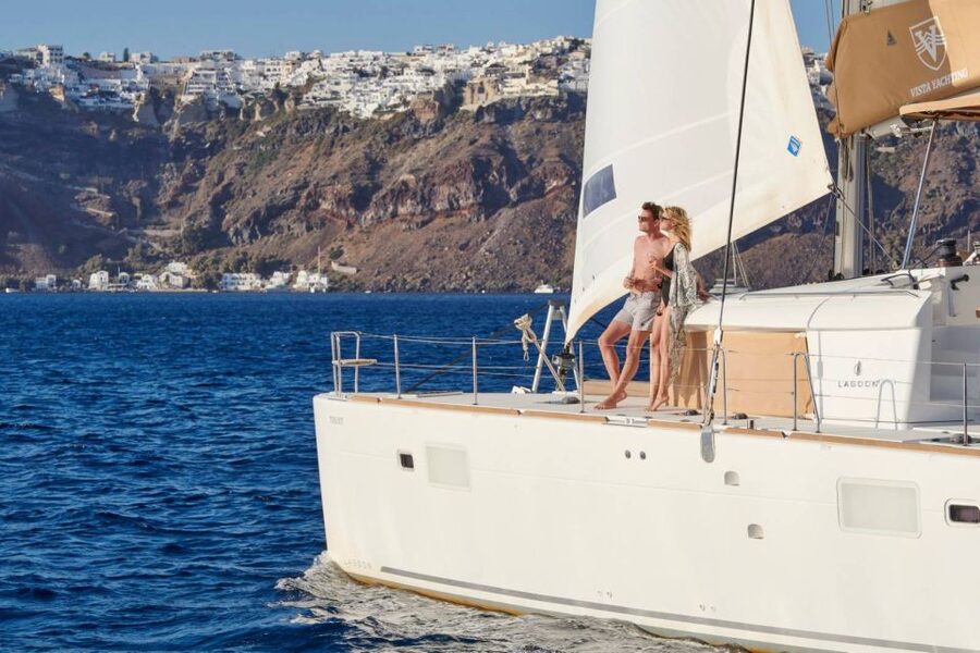 Santorini Gold Catamaran Cruise with Snorkel, BBQ & Open Bar - What makes this Santorini catamaran cruise worth considering