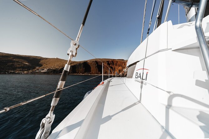 Santorini Luxury Catamaran Private Cruise - Red Beach, White Beach, and the south coast