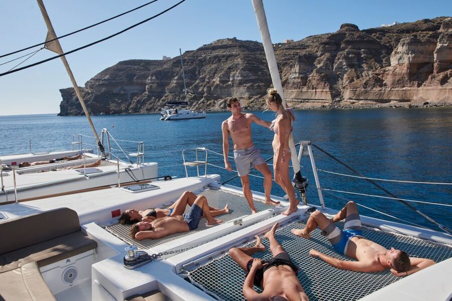 Santorini: Platinum Catamaran Cruise w/ BBQ Meal & Open Bar - Who should book, and who should think twice