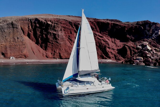 Santorini: Premium Small-Group Catamaran Cruise with Food/Drinks - Starting at Vlychada Port