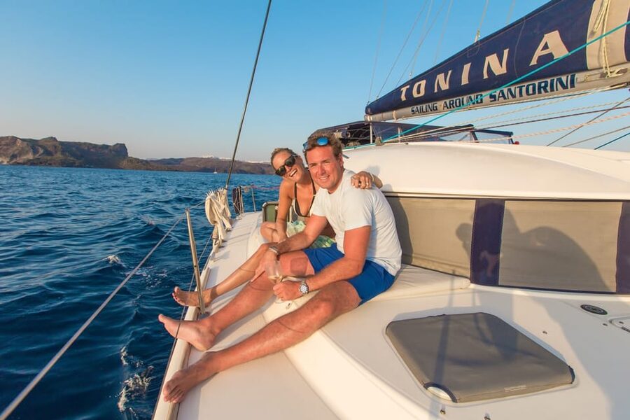 Santorini: Private Catamaran Cruise with Food & Drinks - What comes out of the onboard kitchen