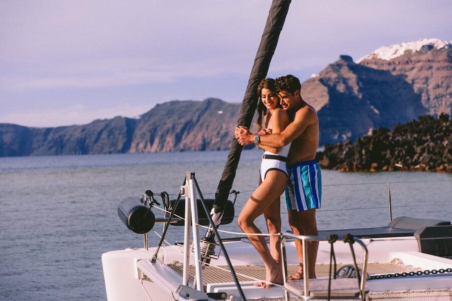 Santorini: Private Catamaran Tour with BBQ Meal and Drinks - Why a private catamaran changes the day