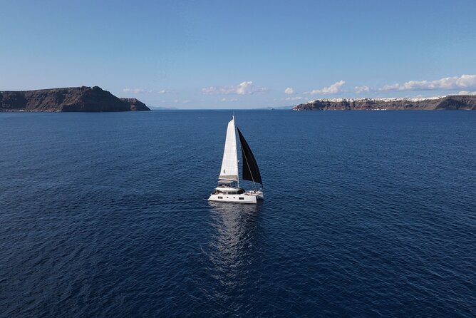 Santorini Private Tour Half-Day Sailing Platinum Catamaran Cruise - Swimming at Mesa Pigadia