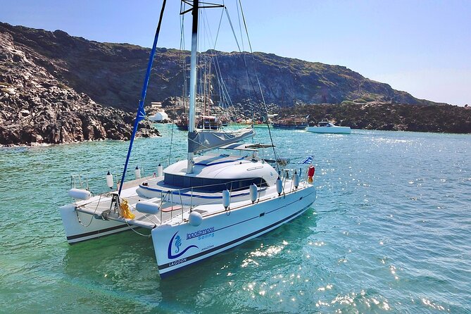 Santorini: Special Occasions Catamaran Cruise, All Inclusive - Mesa Pigadia is the best stop for snorkeling