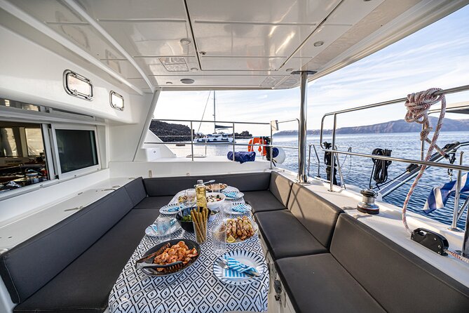 Semi Private Santorini Catamaran Tour - Nea Kameni for swimming and snorkeling