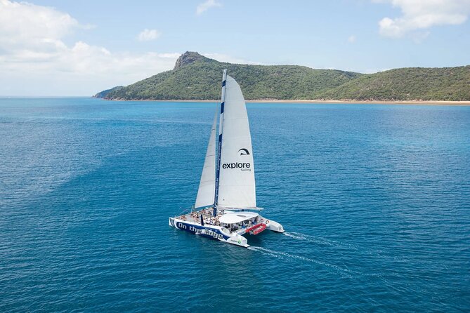 Set Sail on an All Inclusive Catamaran to Ile Aux Benitiers - Sailing past Crystal Rock in the Le Morne lagoon