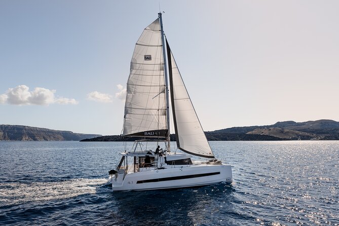 Shared Catamaran Half Day Cruise in Santorini - Food, drinks, and the level of service