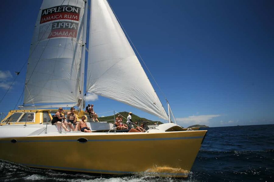 St. Kitts Full-Day Catamaran Cruise to Nevis - Leaving Port Zante for Nevis