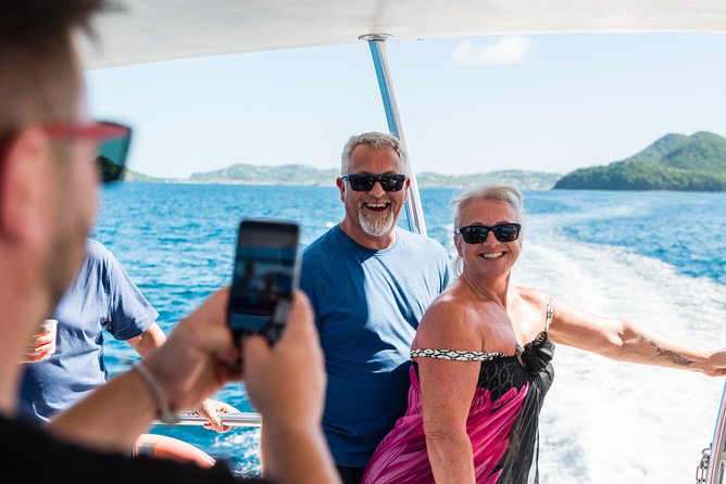 St Lucia Full-Day Catamaran Sightseeing Cruise With Snorkeling - Seeing the Pitons from Soufriere Bay