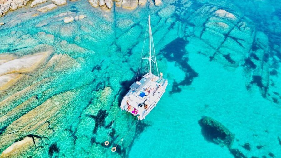 Stintino: Catamaran excursion in the Gulf of Asinara - Granite shores near the Santa Maria plain