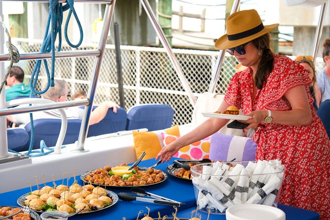 Sunday Mimosa Bar Catamaran Sail with Mini Brunch Bites - Downtown Charleston appears from a different angle